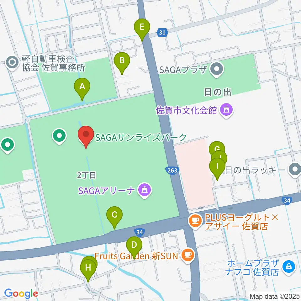 SAGAスタ(陸上競技場)周辺の駐車場・コインパーキング一覧地図