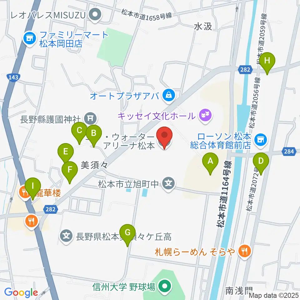 エア・ウォーターアリーナ松本周辺の駐車場・コインパーキング一覧地図