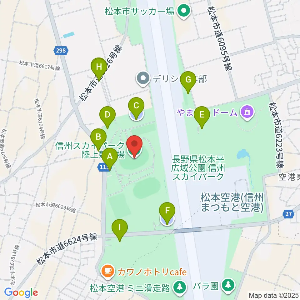 松本平広域公園 陸上競技場周辺の駐車場・コインパーキング一覧地図