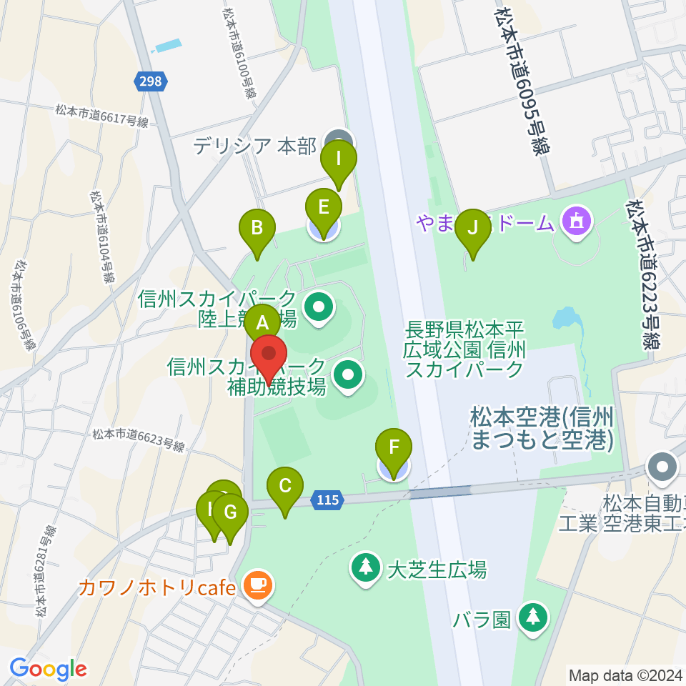 信州スカイパーク体育館周辺の駐車場・コインパーキング一覧地図