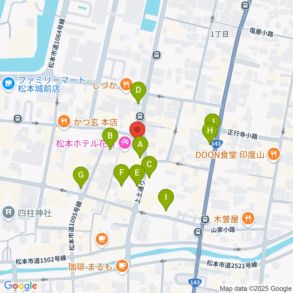 松本市下町会館周辺の駐車場・コインパーキング一覧地図