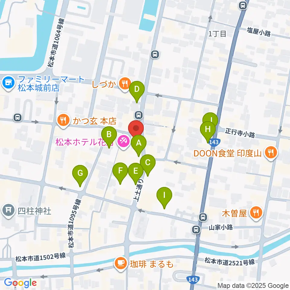 松本市下町会館周辺の駐車場・コインパーキング一覧地図