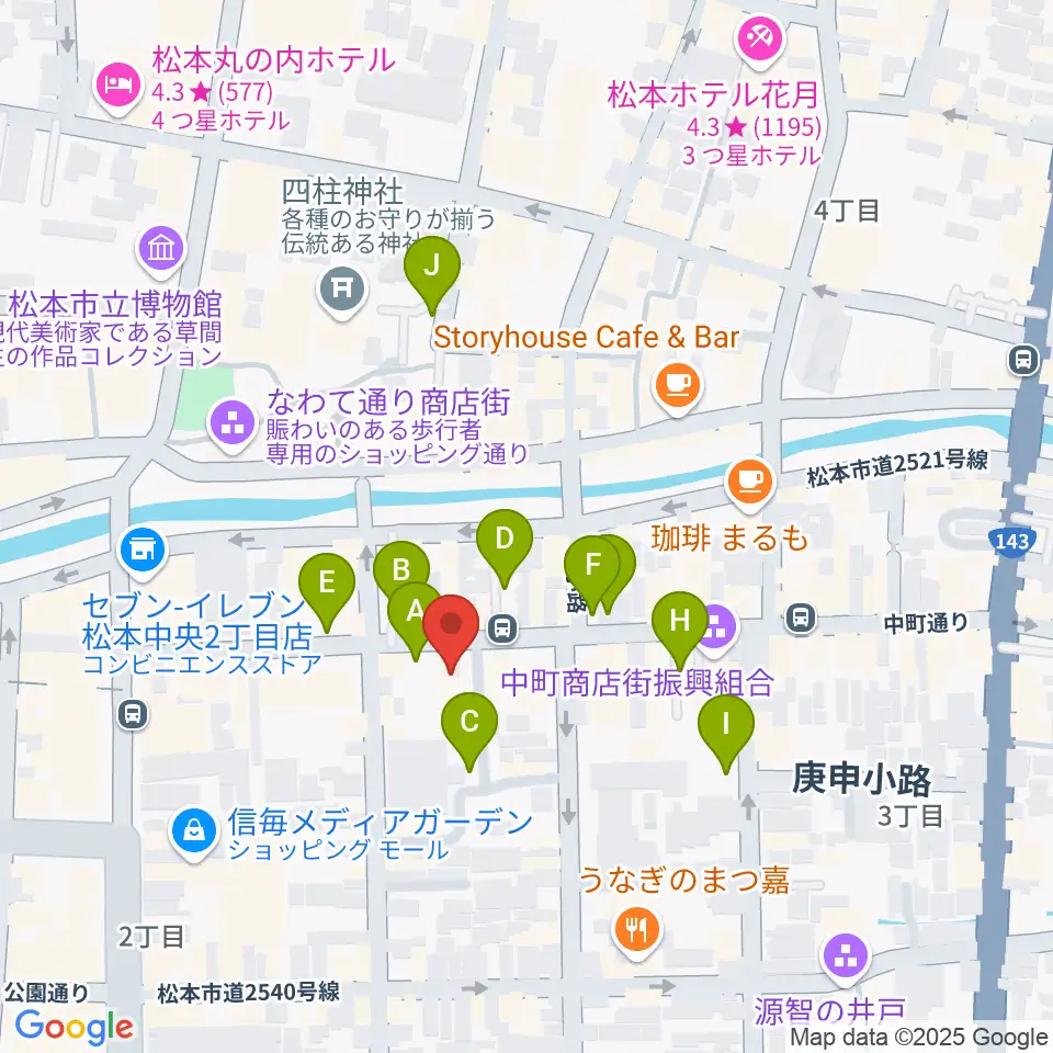 音楽社周辺の駐車場・コインパーキング一覧地図