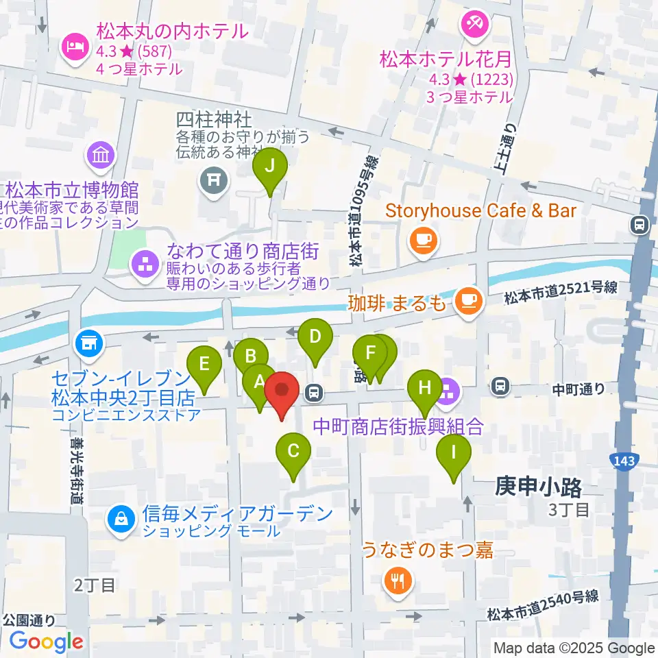音楽社周辺の駐車場・コインパーキング一覧地図