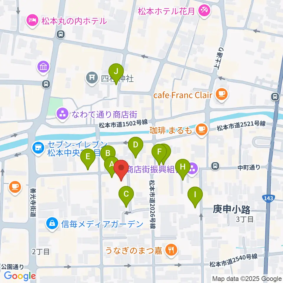 音楽社周辺の駐車場・コインパーキング一覧地図