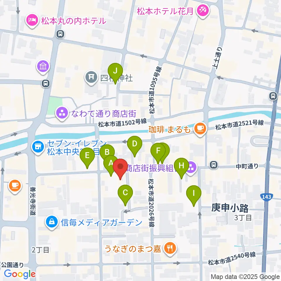 音楽社周辺の駐車場・コインパーキング一覧地図