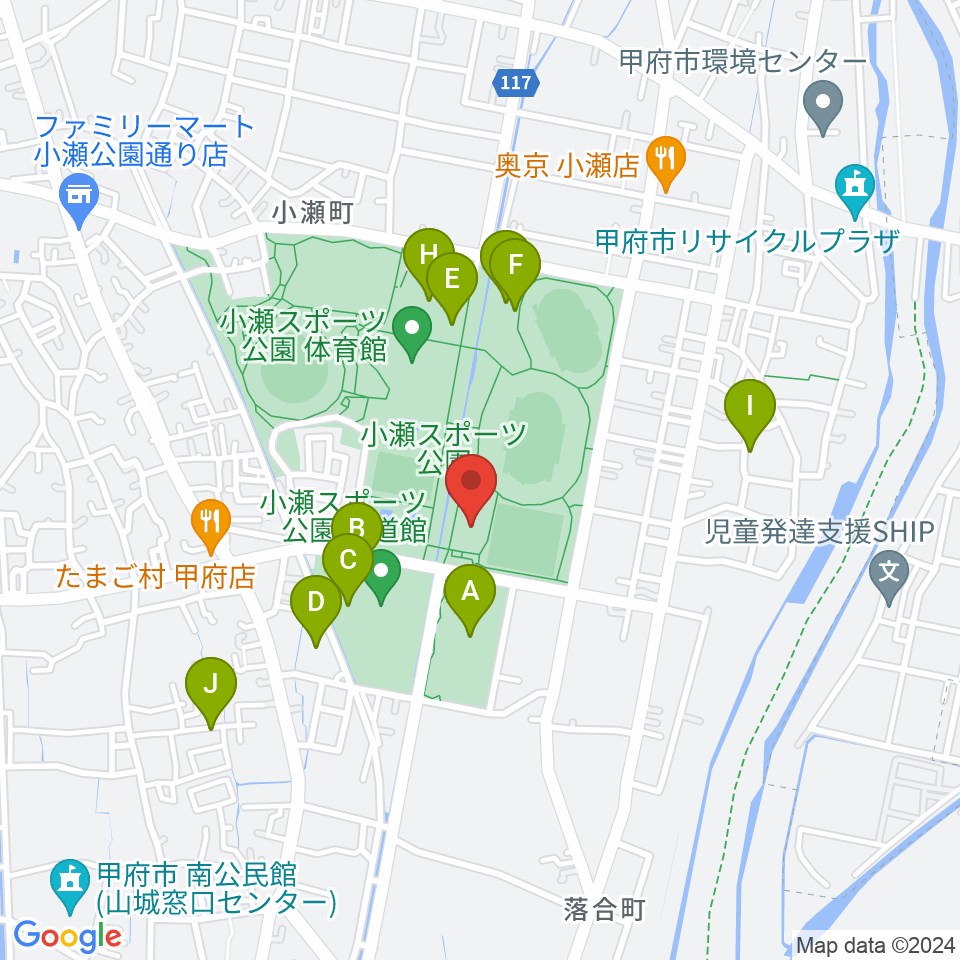 小瀬スポーツ公園アイスアリーナ周辺の駐車場・コインパーキング一覧地図