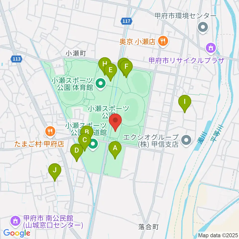 小瀬スポーツ公園アイスアリーナ周辺の駐車場・コインパーキング一覧地図