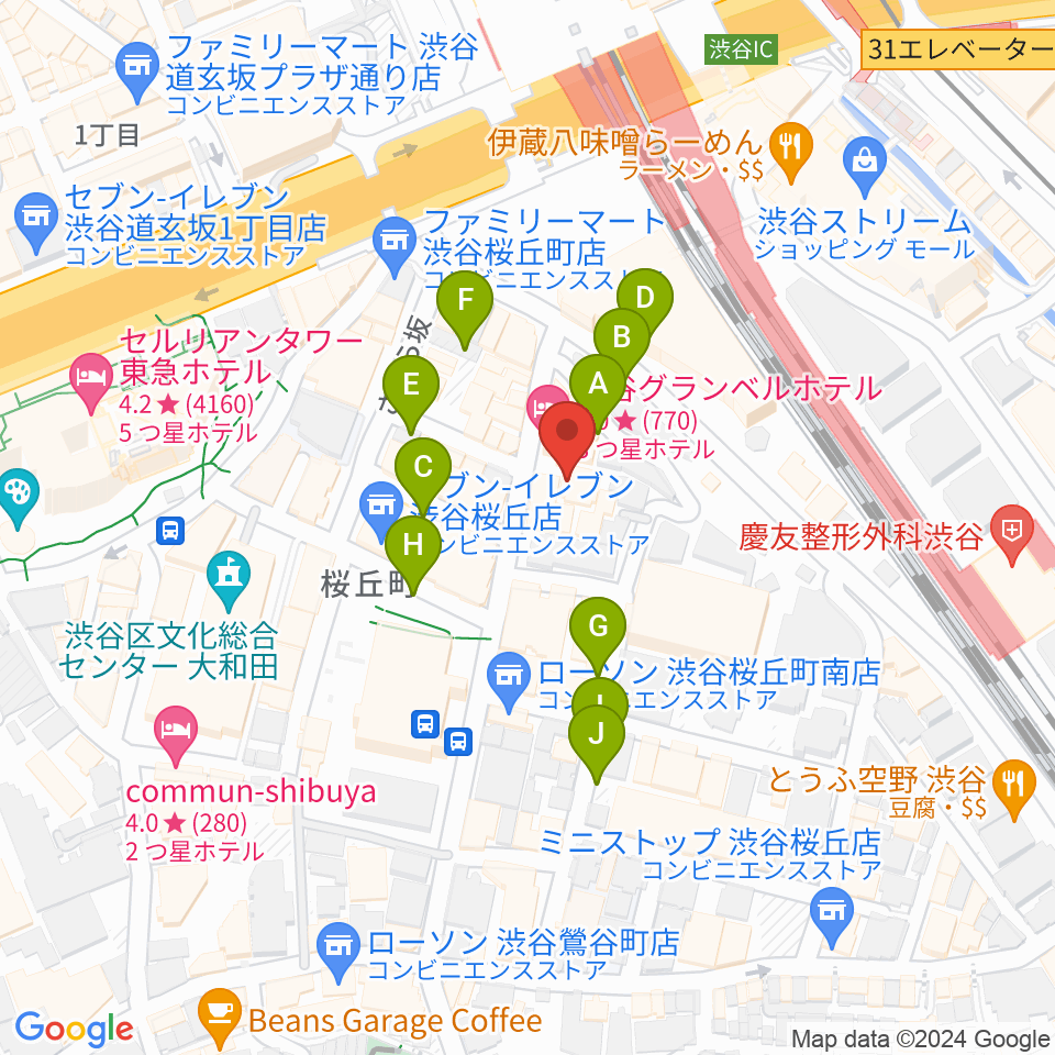 渋谷ホール＆スタジオ周辺の駐車場・コインパーキング一覧地図