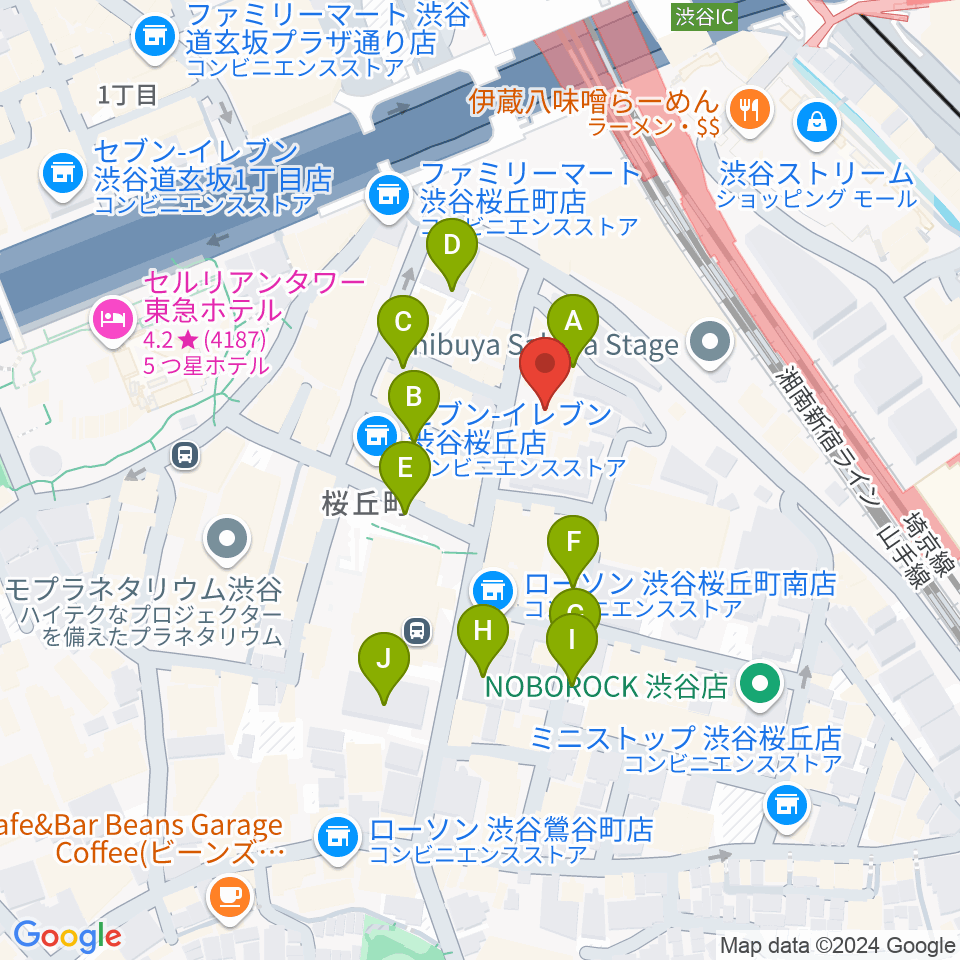 渋谷ホール＆スタジオ周辺の駐車場・コインパーキング一覧地図