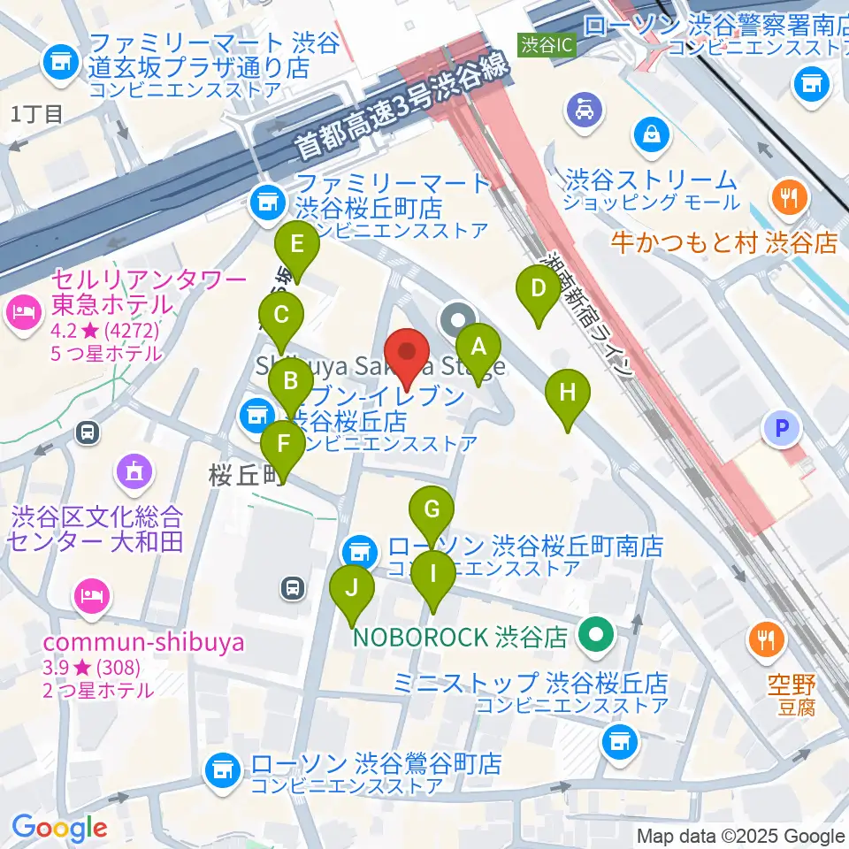 渋谷ホール&スタジオ周辺の駐車場・コインパーキング一覧地図