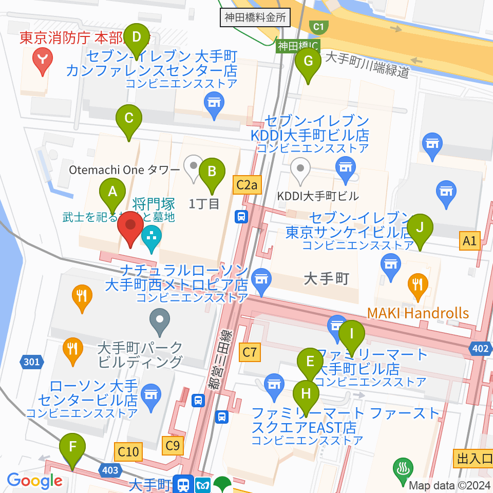 大手町三井ホール周辺の駐車場・コインパーキング一覧地図