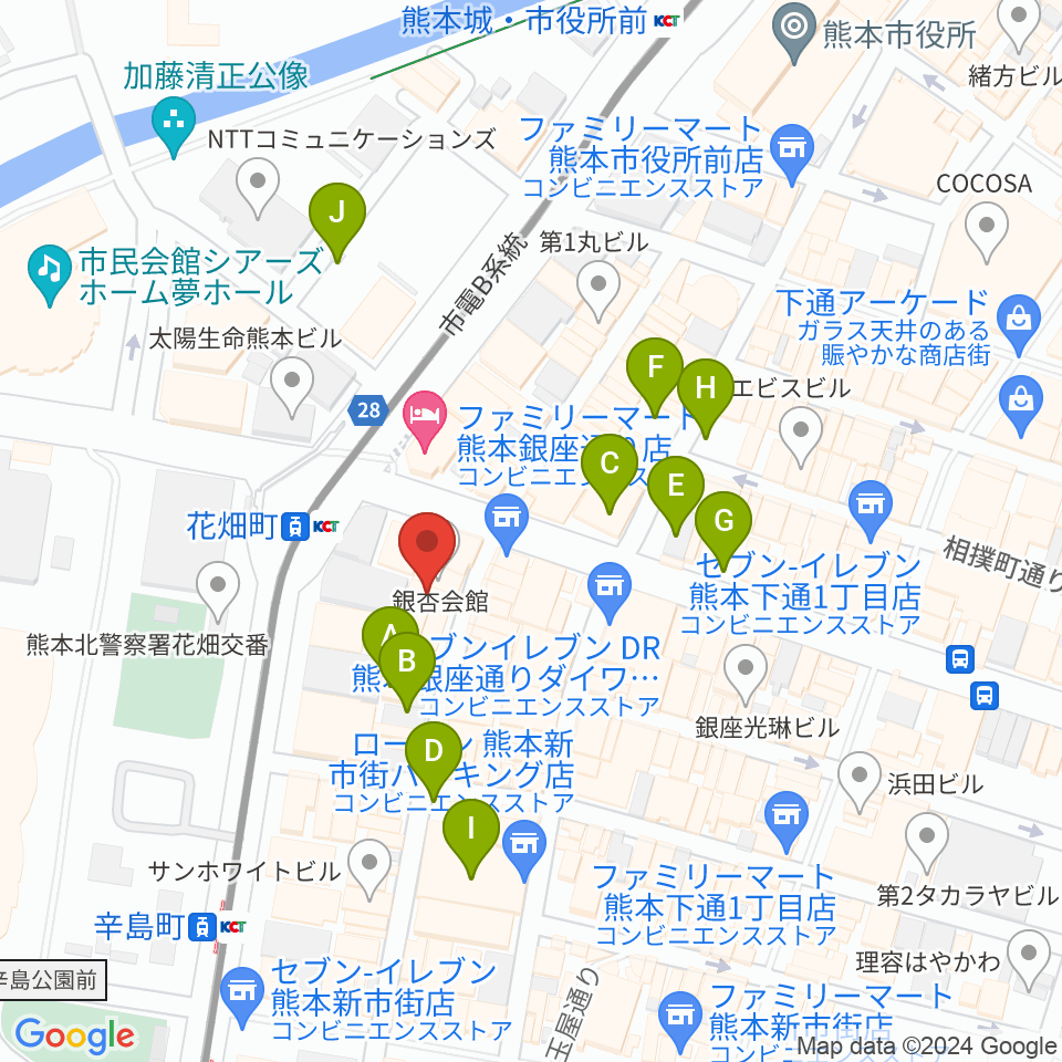 熊本FACTOR周辺の駐車場・コインパーキング一覧地図