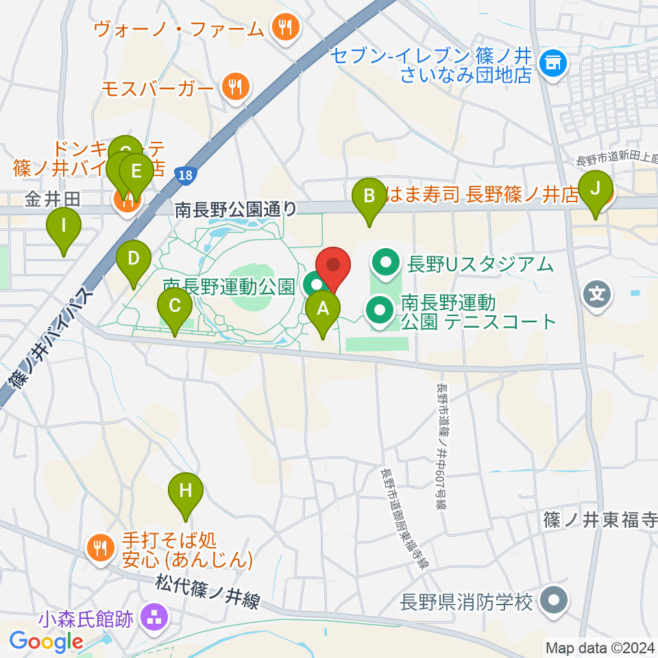 南長野運動公園体育館周辺の駐車場・コインパーキング一覧地図