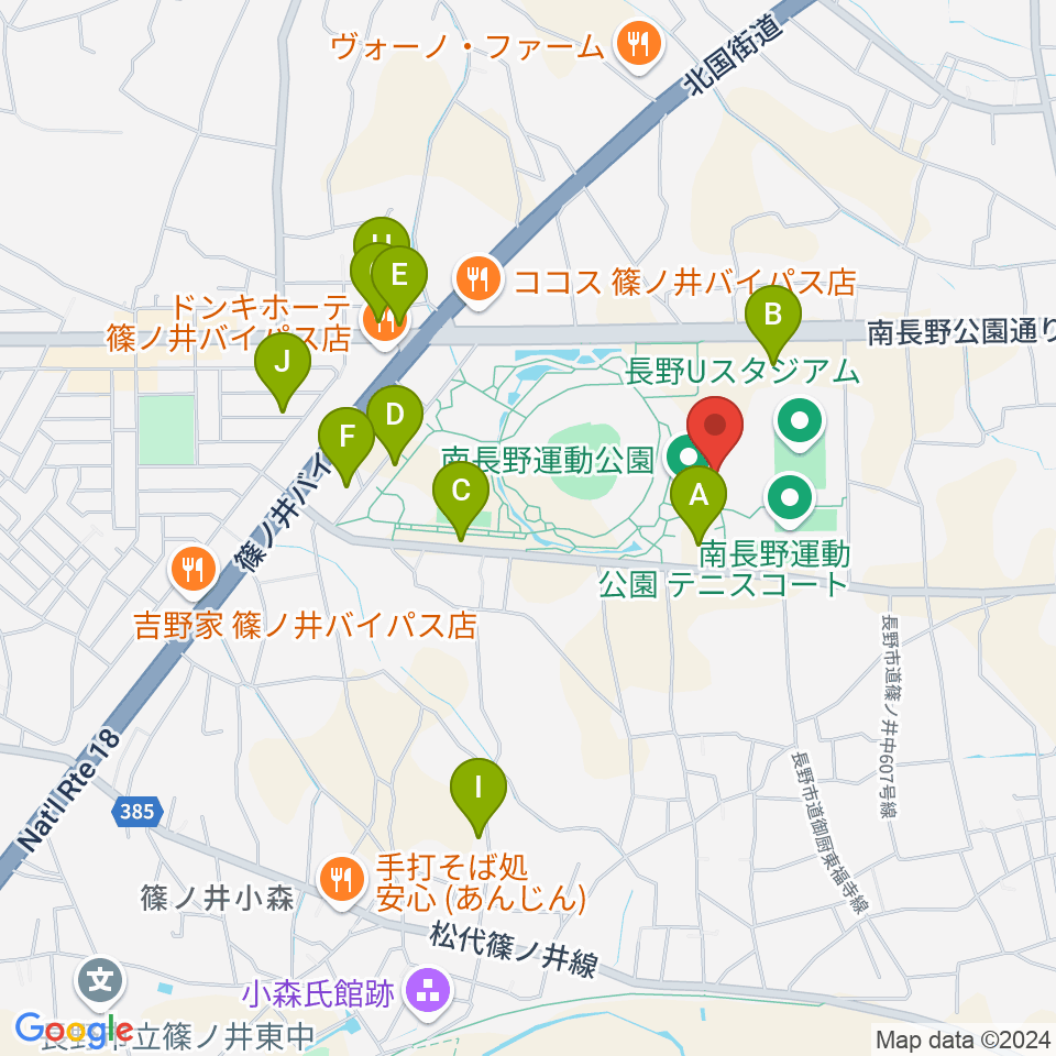 南長野運動公園体育館周辺の駐車場・コインパーキング一覧地図