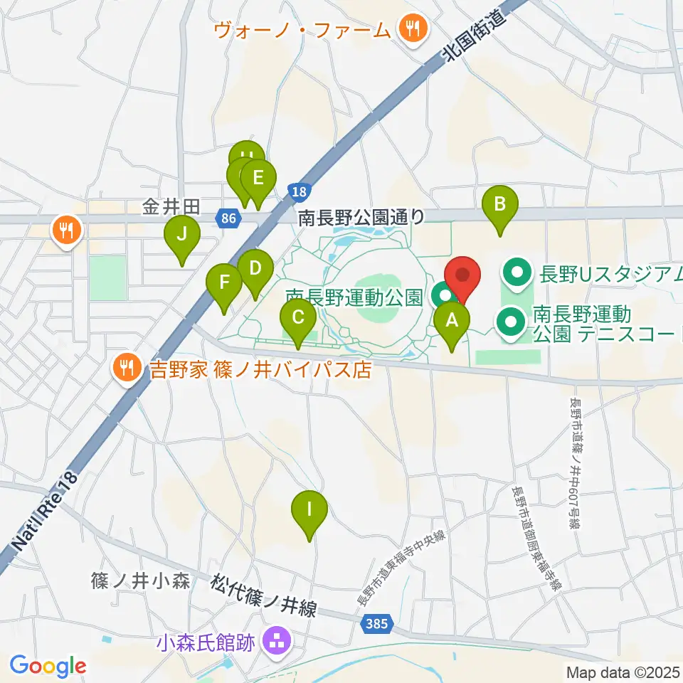 南長野運動公園体育館周辺の駐車場・コインパーキング一覧地図