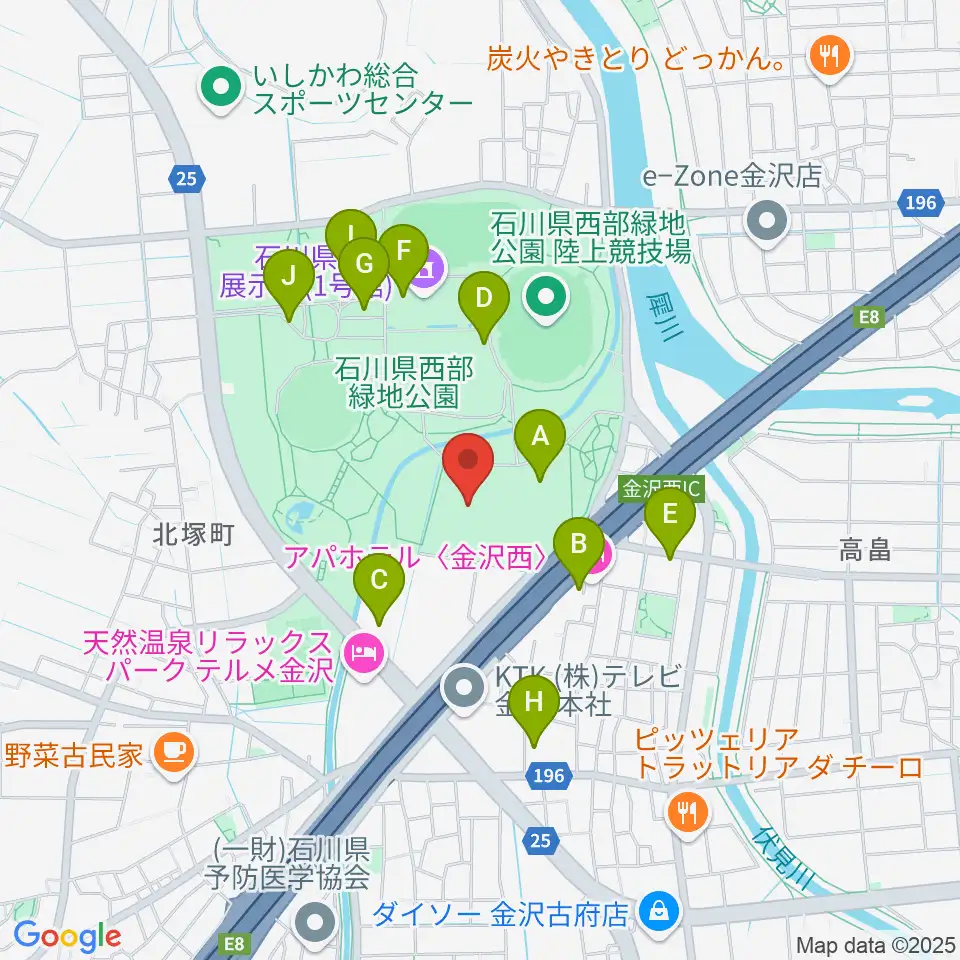 石川県産業展示館4号館周辺の駐車場・コインパーキング一覧地図