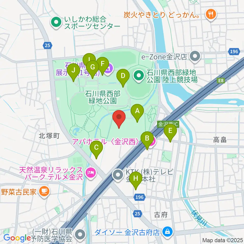 石川県産業展示館4号館周辺の駐車場・コインパーキング一覧地図