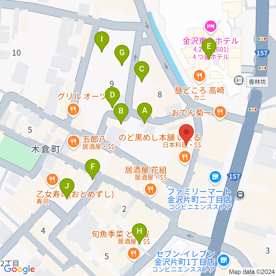 金沢MINSHIA周辺の駐車場・コインパーキング一覧地図