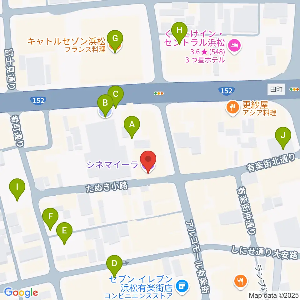 浜松シネマイーラ周辺の駐車場・コインパーキング一覧地図