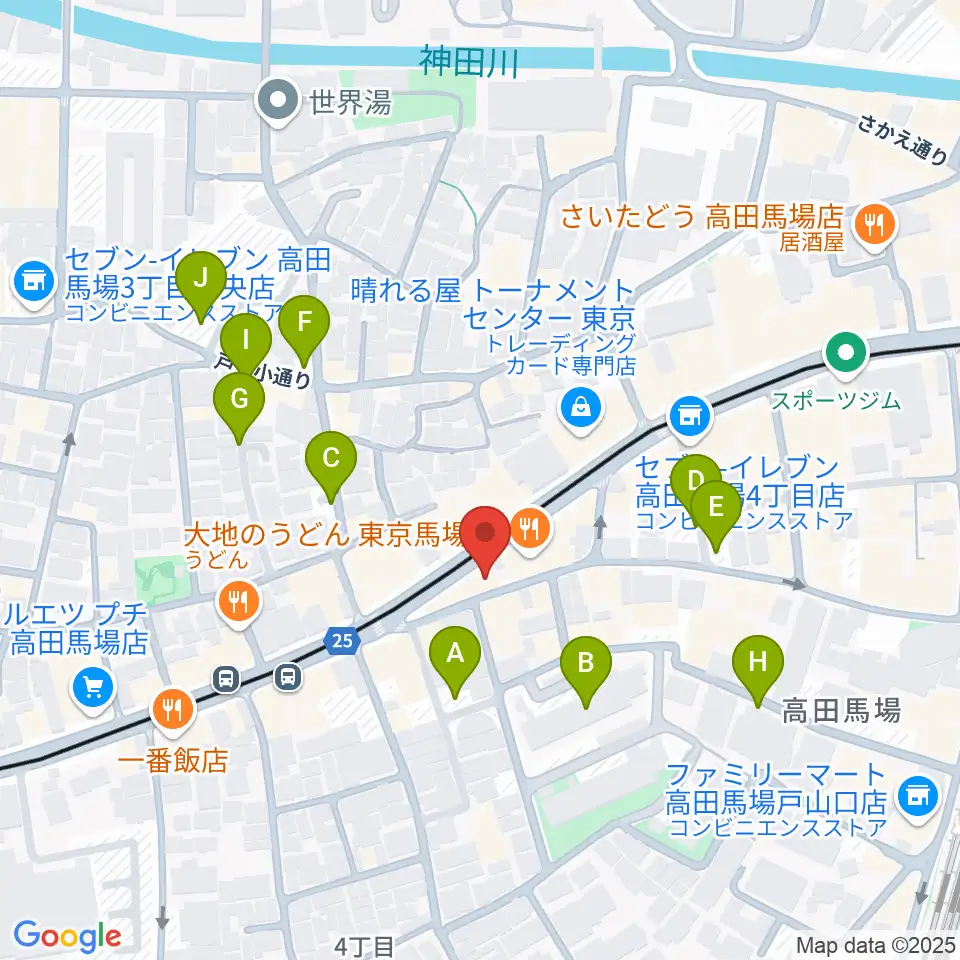 高田馬場フェリーハ音楽教室周辺の駐車場・コインパーキング一覧地図