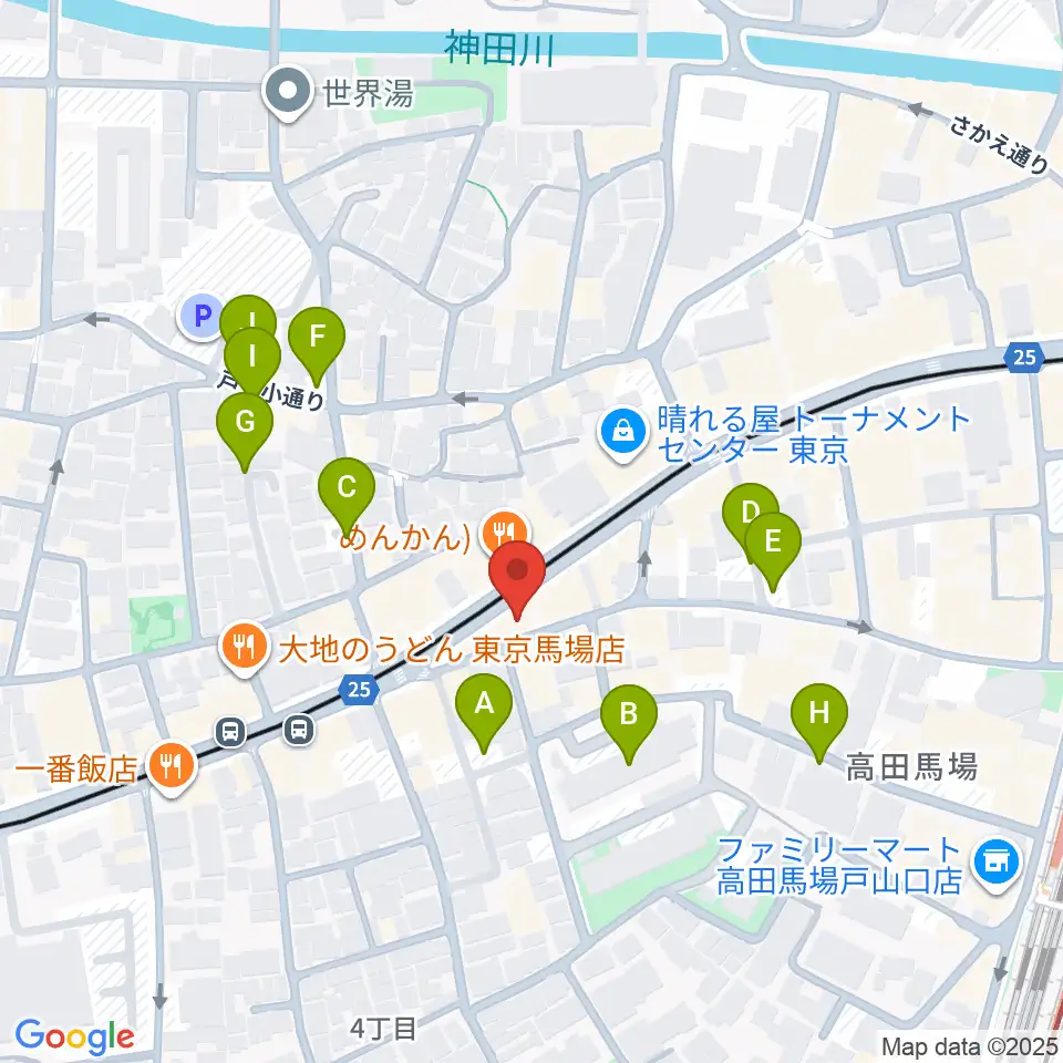 高田馬場フェリーハ音楽教室周辺の駐車場・コインパーキング一覧地図