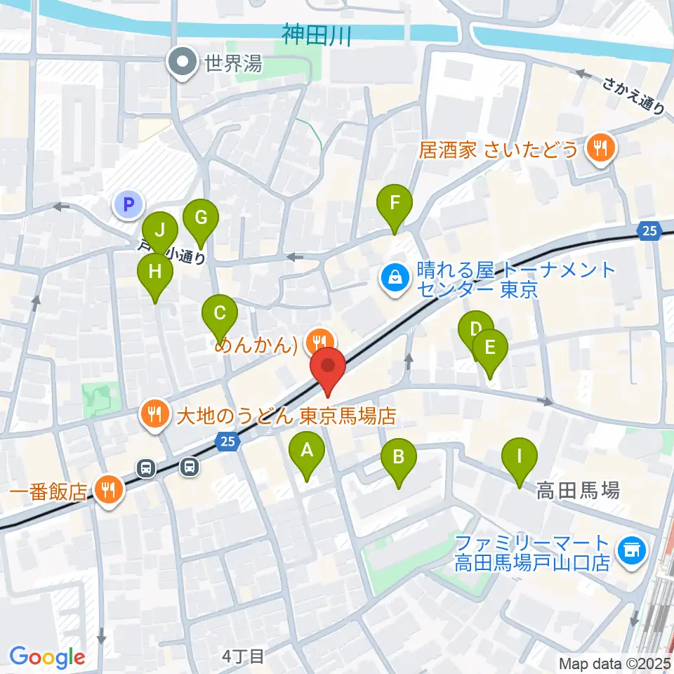 高田馬場フェリーハ音楽教室周辺の駐車場・コインパーキング一覧地図