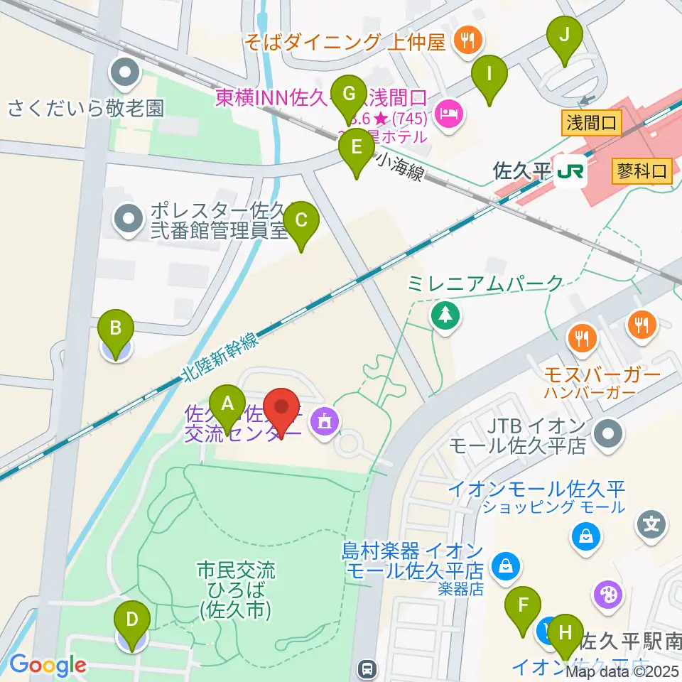 佐久平交流センター周辺の駐車場・コインパーキング一覧地図