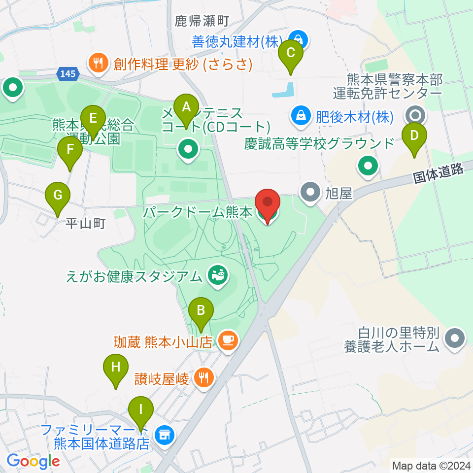 パークドーム熊本周辺の駐車場・コインパーキング一覧地図