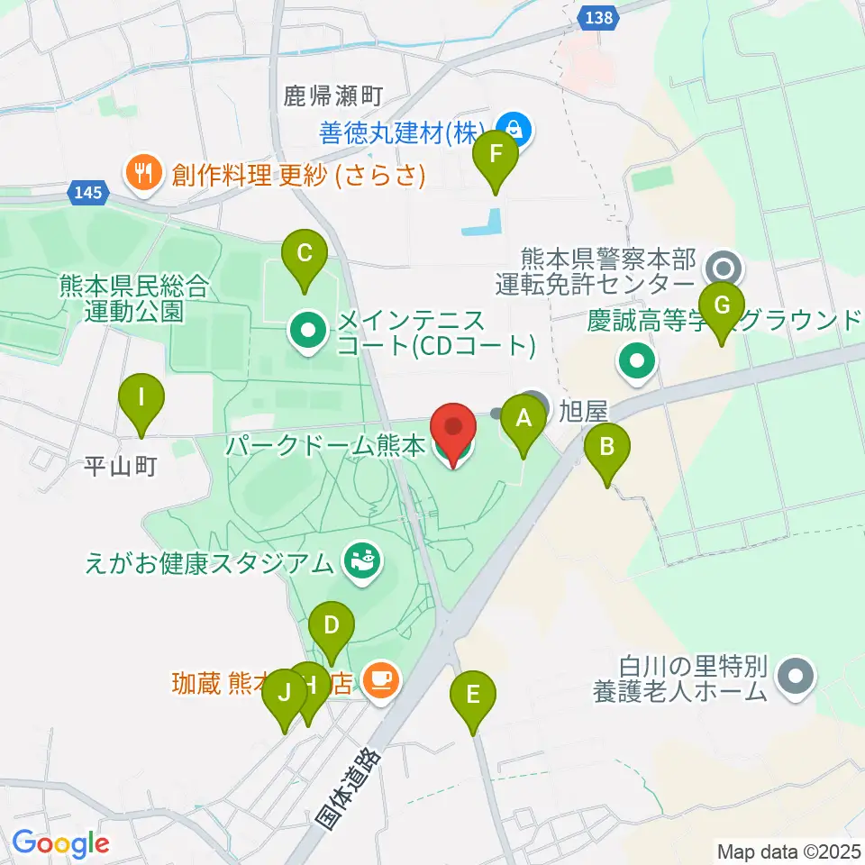 パークドーム熊本周辺の駐車場・コインパーキング一覧地図