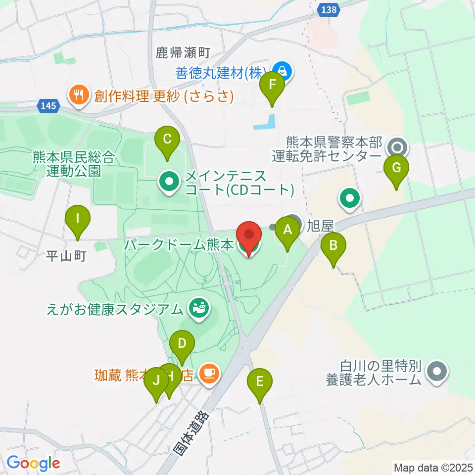 パークドーム熊本周辺の駐車場・コインパーキング一覧地図