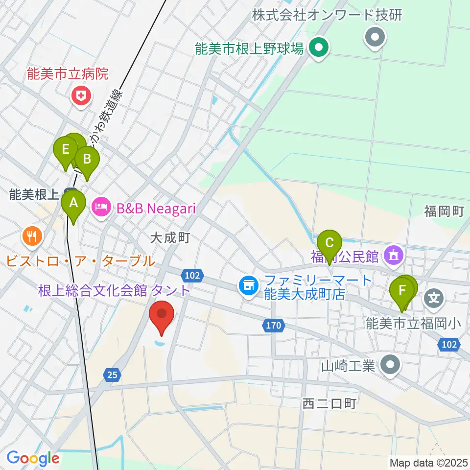 根上総合文化会館タント周辺の駐車場・コインパーキング一覧地図