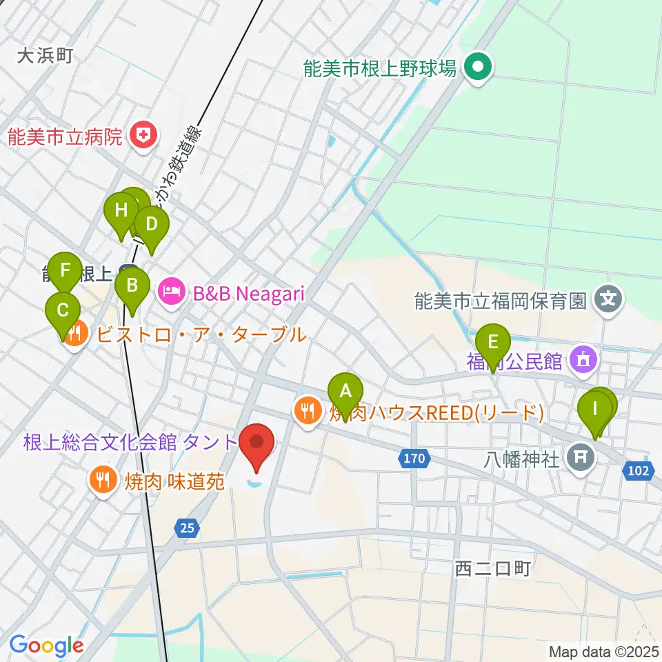 根上総合文化会館タント周辺の駐車場・コインパーキング一覧地図
