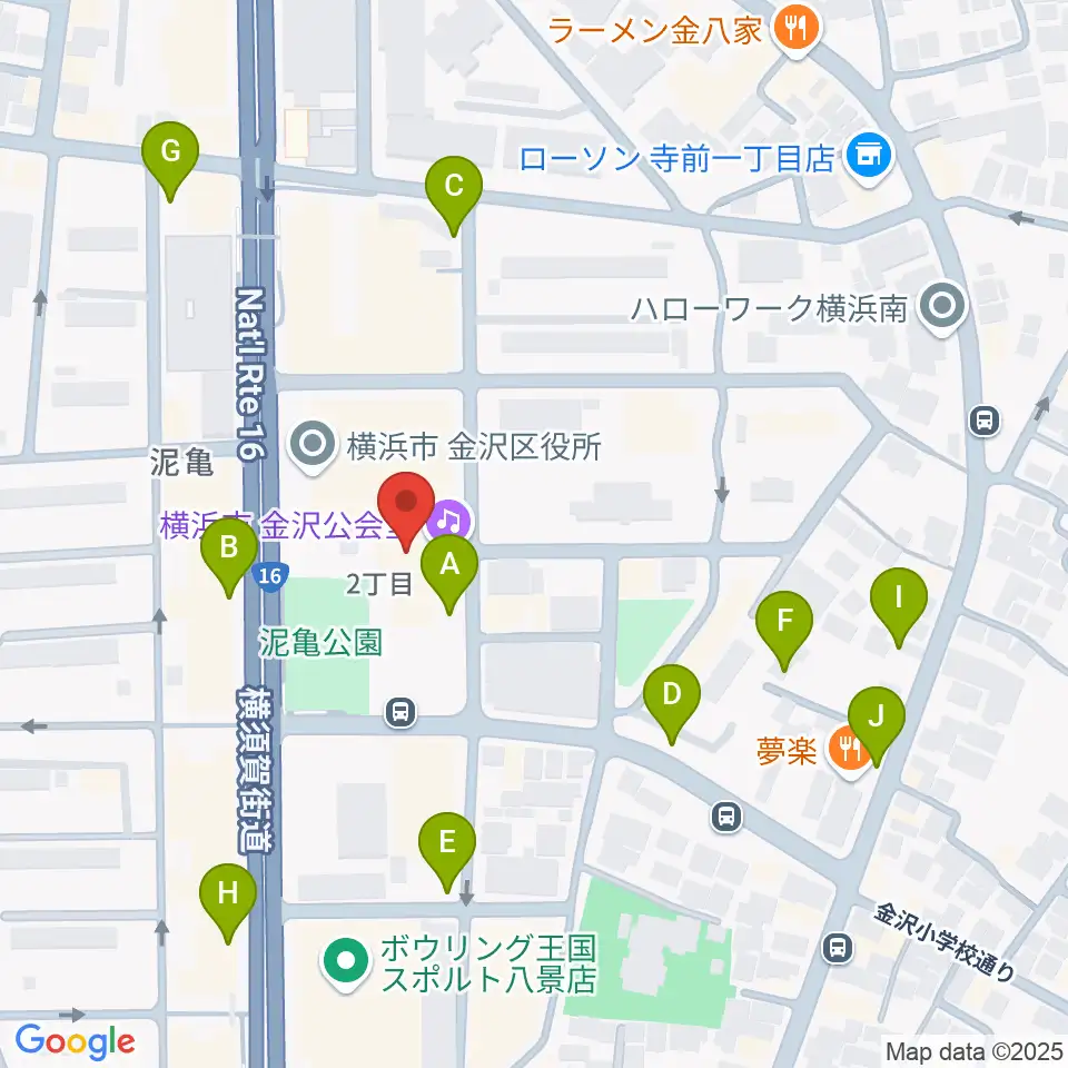 横浜市金沢公会堂周辺の駐車場・コインパーキング一覧地図