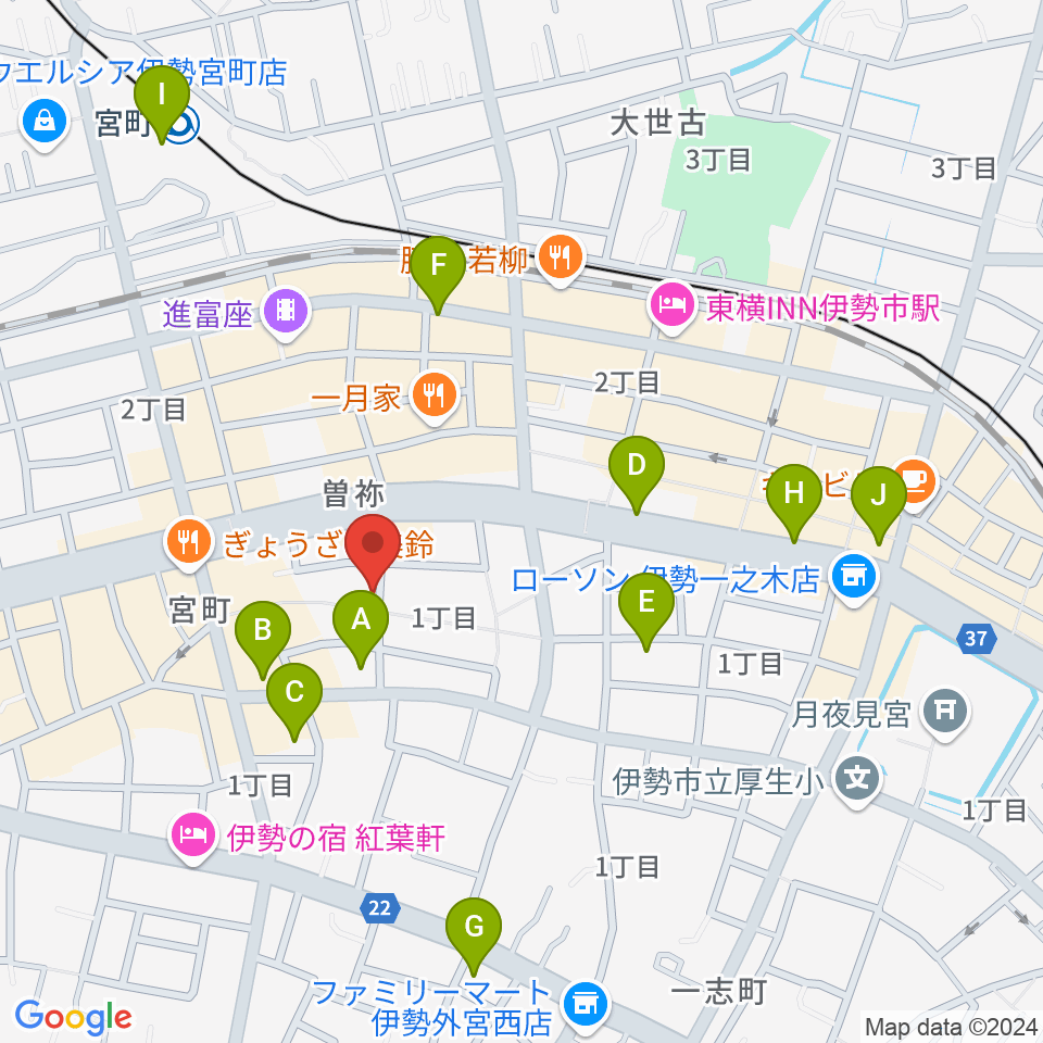 伊勢BARRET周辺の駐車場・コインパーキング一覧地図