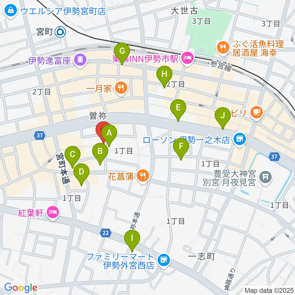 伊勢BARRET周辺の駐車場・コインパーキング一覧地図