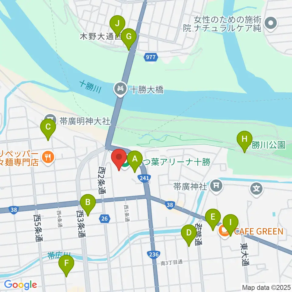 よつ葉アリーナ十勝周辺の駐車場・コインパーキング一覧地図