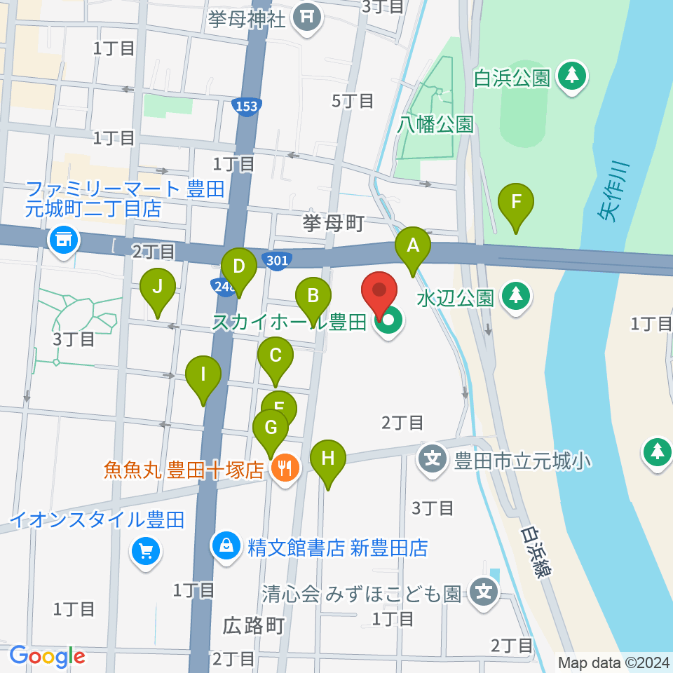 スカイホール豊田周辺の駐車場・コインパーキング一覧地図