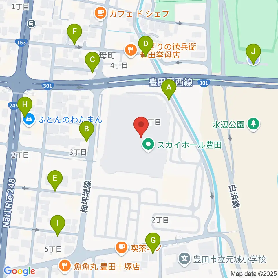 スカイホール豊田周辺の駐車場・コインパーキング一覧地図