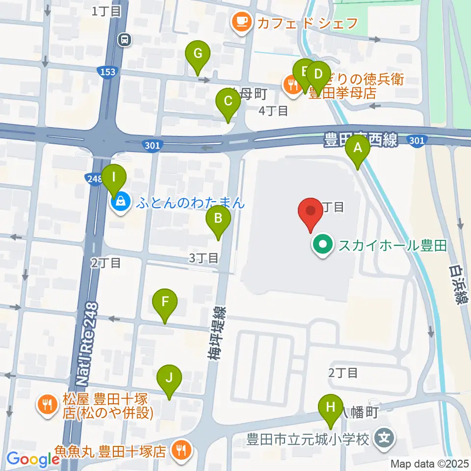 スカイホール豊田周辺の駐車場・コインパーキング一覧地図