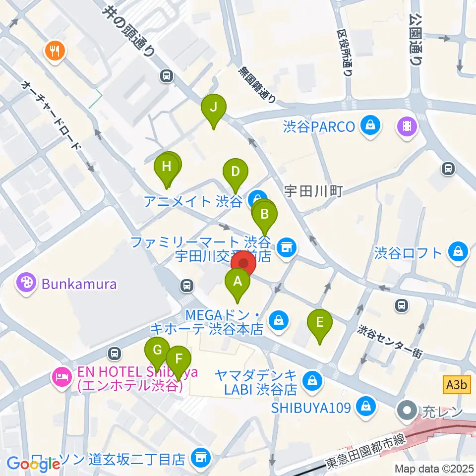 ビーツ渋谷周辺の駐車場・コインパーキング一覧地図