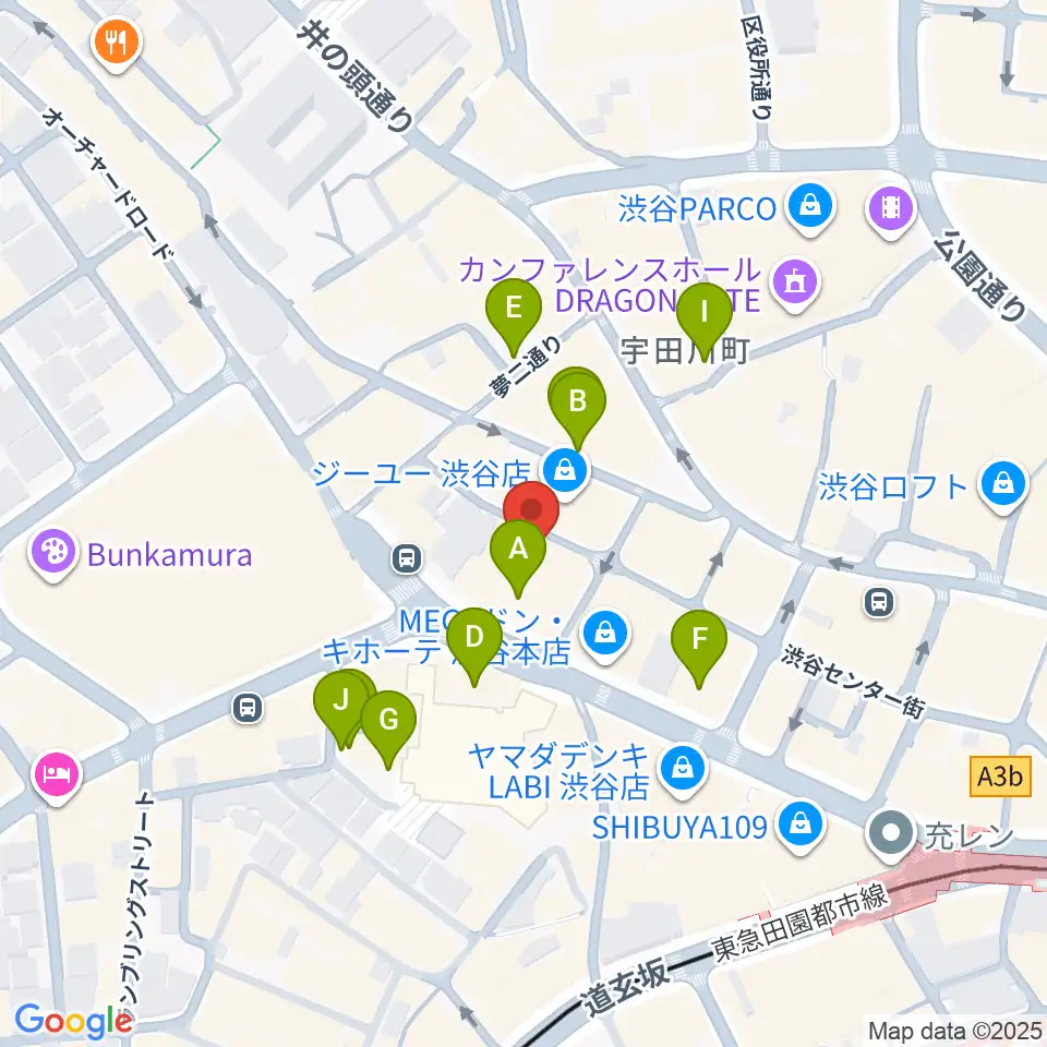 ビーツ渋谷周辺の駐車場・コインパーキング一覧地図