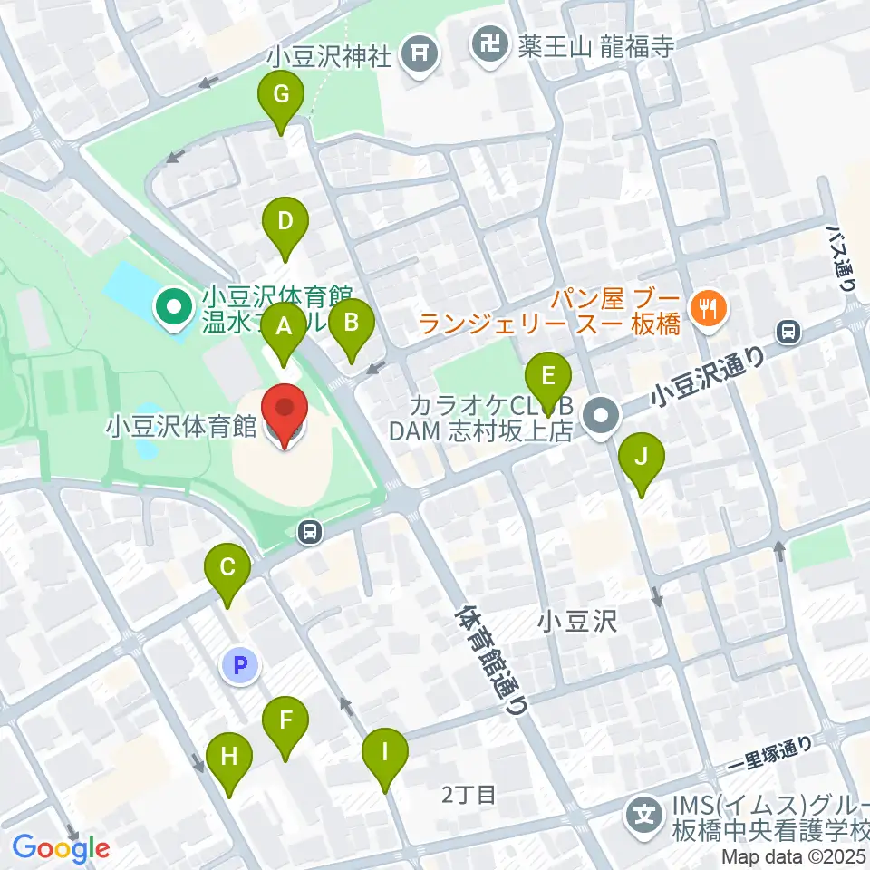 小豆沢体育館周辺の駐車場・コインパーキング一覧地図