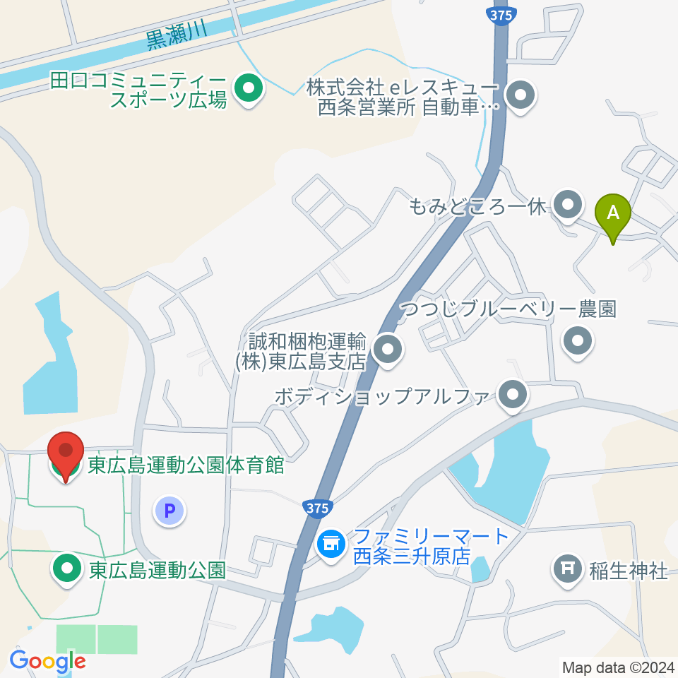 東広島運動公園体育館周辺の駐車場・コインパーキング一覧地図