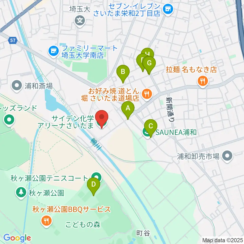 サイデン化学アリーナさいたま周辺の駐車場・コインパーキング一覧地図