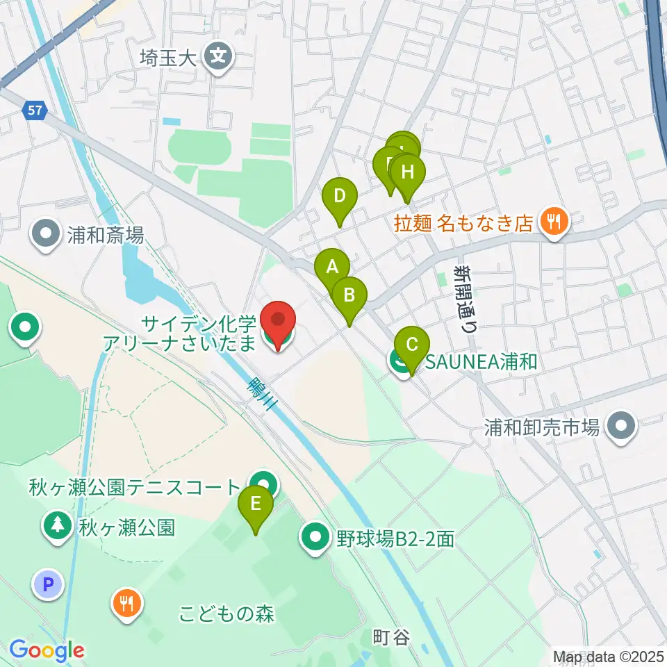 サイデン化学アリーナさいたま周辺の駐車場・コインパーキング一覧地図