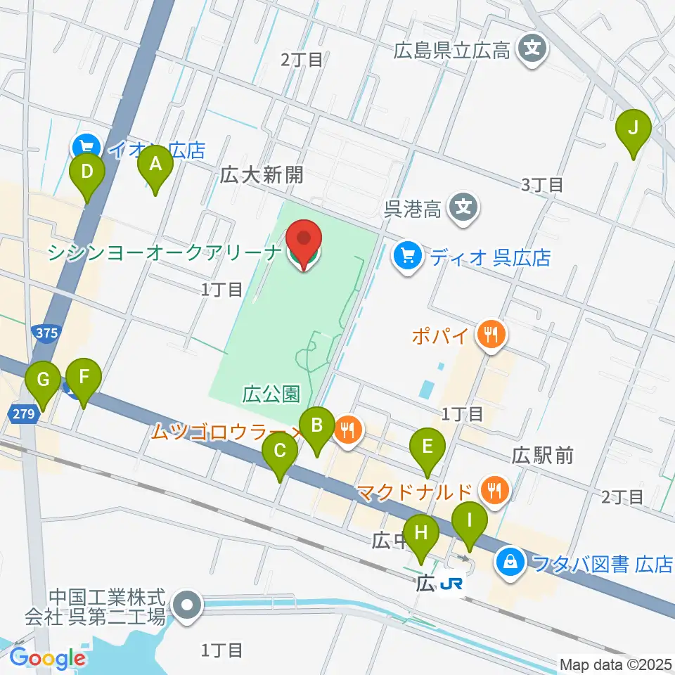シシンヨーオークアリーナ周辺の駐車場・コインパーキング一覧地図