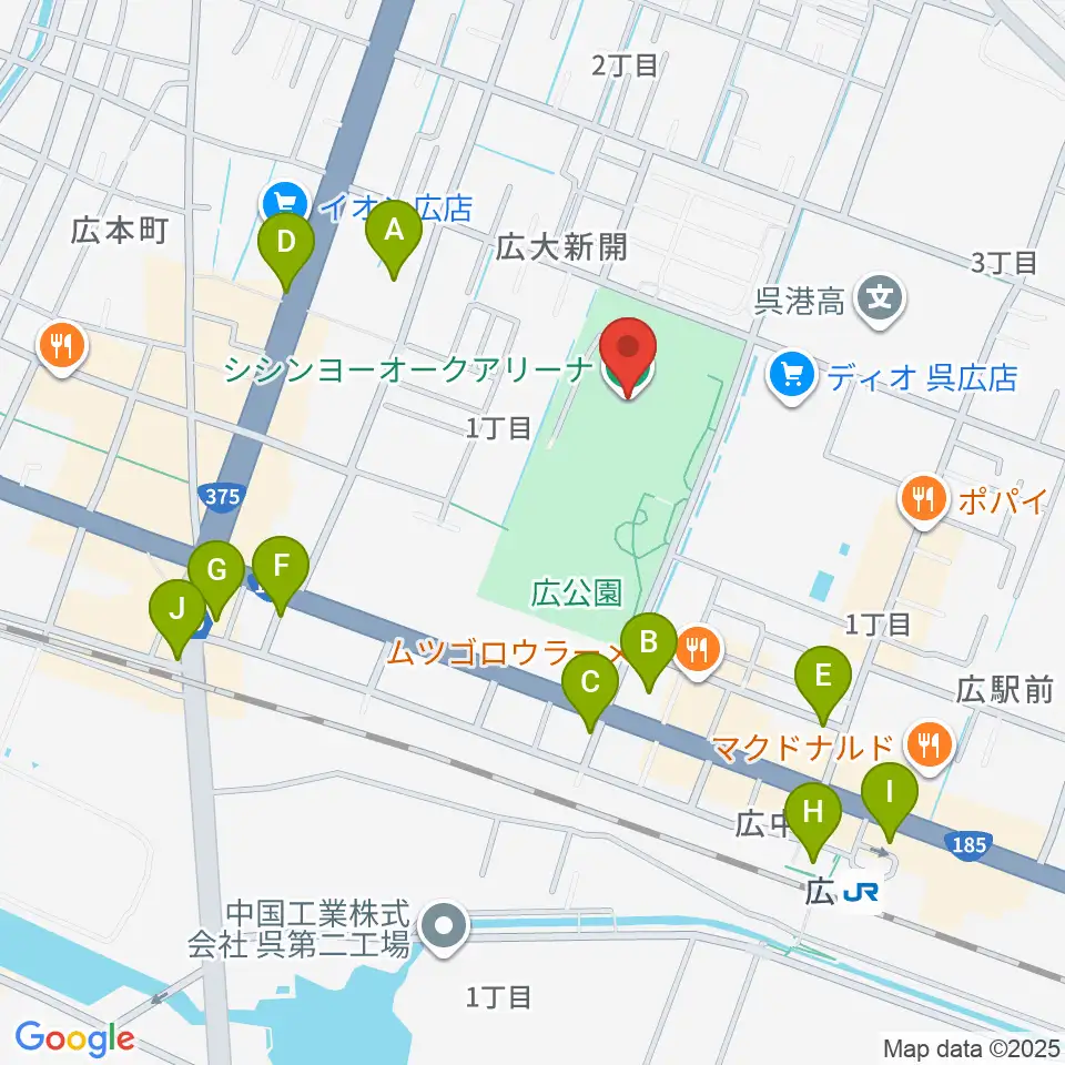 シシンヨーオークアリーナ周辺の駐車場・コインパーキング一覧地図