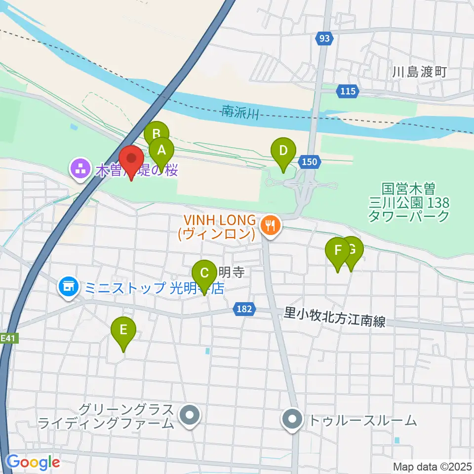 一宮市総合体育館 いちい信金アリーナ周辺の駐車場・コインパーキング一覧地図