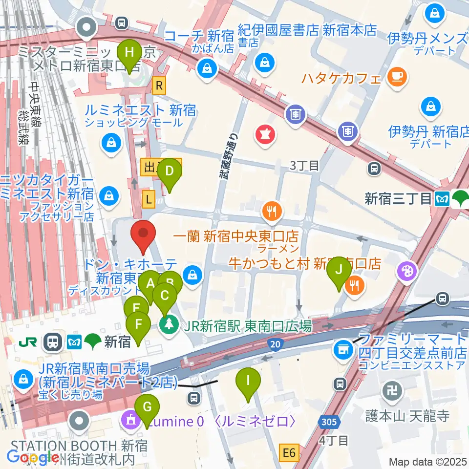 新宿シネマカリテ周辺の駐車場・コインパーキング一覧地図